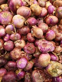 Full frame shot of onions for sale at market stall