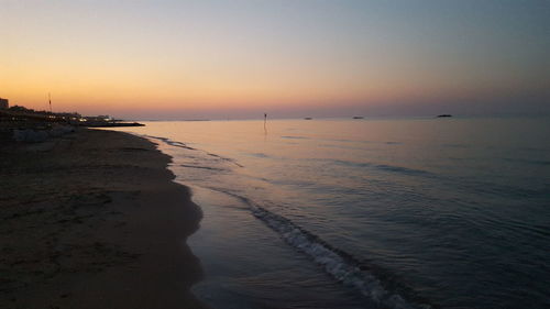 Scenic view of sea at sunset