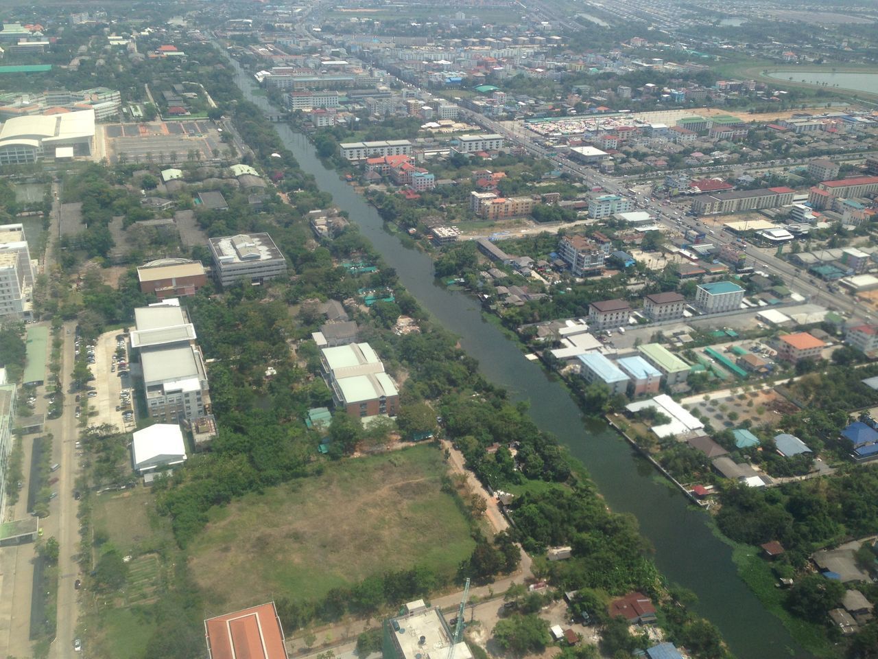 HIGH ANGLE VIEW OF BUILDINGS AND CITY