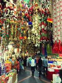 Market stall at night