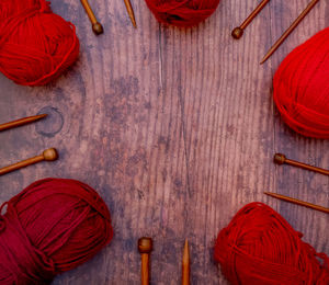 Directly above shot of objects on table