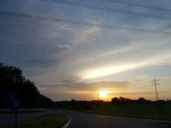 Road against sky during sunset