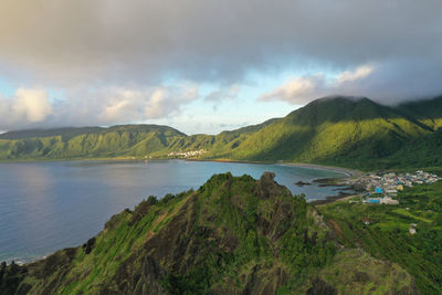 Coastline and mountain view in lanyu, orchid island, taiwan