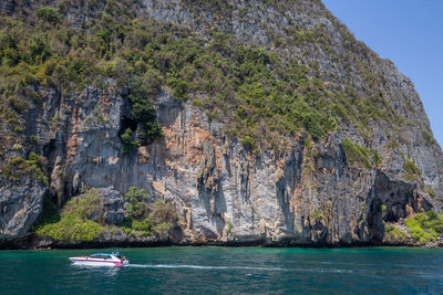 Scenic view of sea and rocks