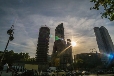 Low angle view of skyscrapers against sky