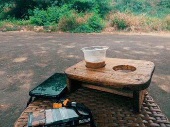 Coffee cup on table