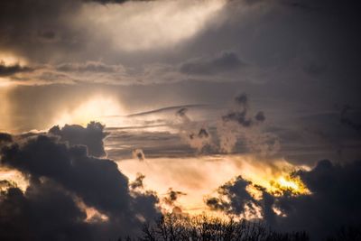 Scenic view of dramatic sky during sunset