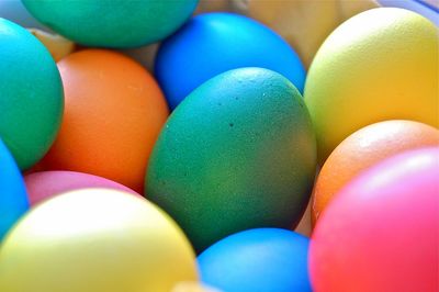 Full frame shot of multi colored eggs