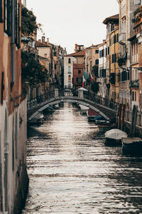 Canal passing through city buildings