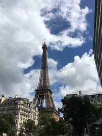 Low angle view of eiffel tower