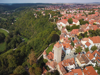 Classic view of the medieval town of rothenburg ob der tauber, bavaria, germany