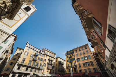 Low angle view of buildings against sky