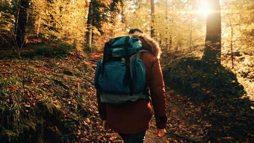 Mountain hike in autumn season