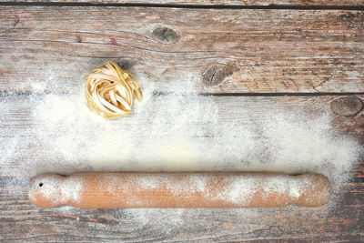 Directly above shot of bread on table