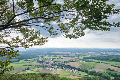 Aerial view of landscape against sky