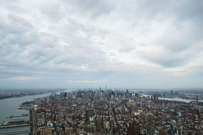 Panoramic view of cityscape against sky