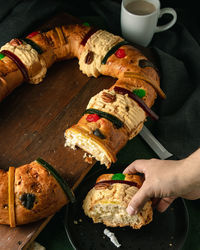 Close-up of hand holding food