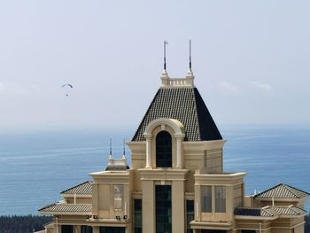 Low angle view of building against clear sky
