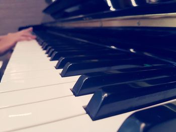Close-up of piano keys