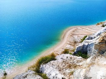 High angle view of beach