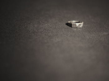 High angle view of ring on floor