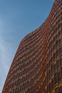 Low angle view of modern building against clear sky