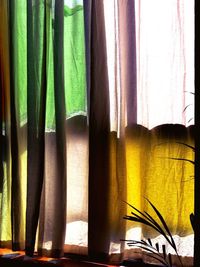 Close-up of curtain against window