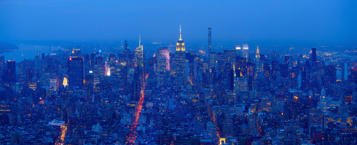 High angle view of townscape against sky