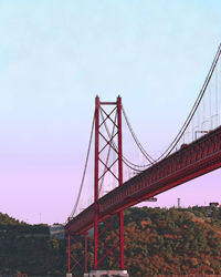 Low angle view of suspension bridge
