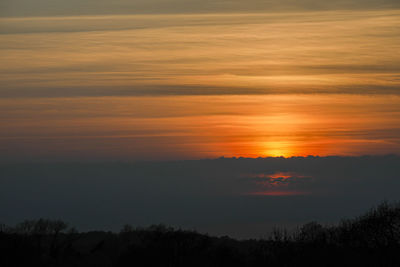 Scenic view of dramatic sky during sunset