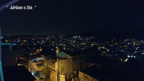 Illuminated cityscape at night