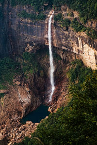 Scenic view of waterfall