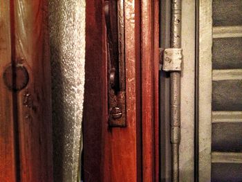 Detail shot of wooden door