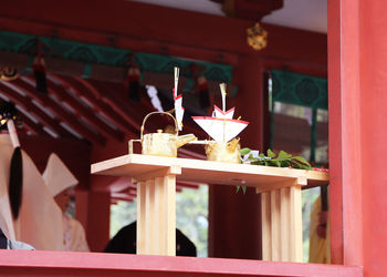 Close-up of temple