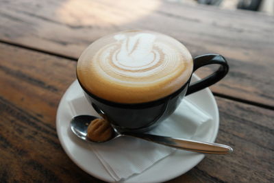 Coffee cup on table