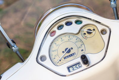 Close-up of speedometer