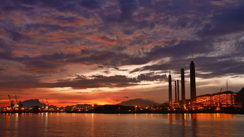 The power plant landscape in the morning 