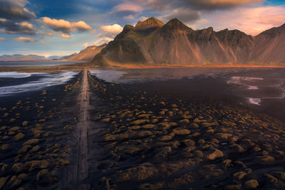 Sunrise at vestrahorn, iceland