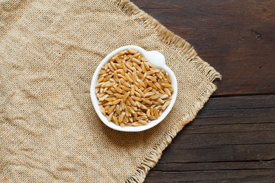 High angle view of food on table