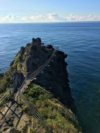 High angle view of sea against sky