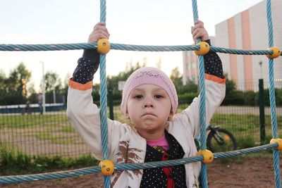 Portrait of cute girl in playground