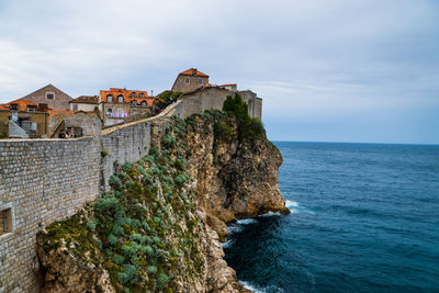 View of sea against cloudy sky