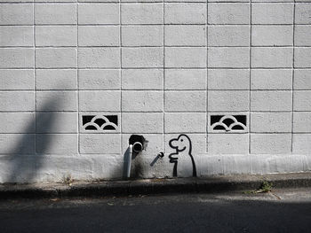 Close-up of graffiti on wall