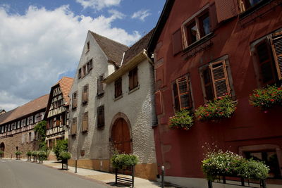 Low angle view of buildings against sky