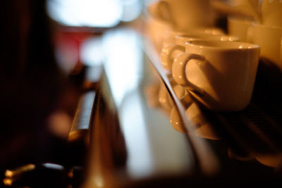 Close-up of coffee served on table