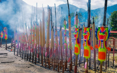 Panoramic view of multi colored temple