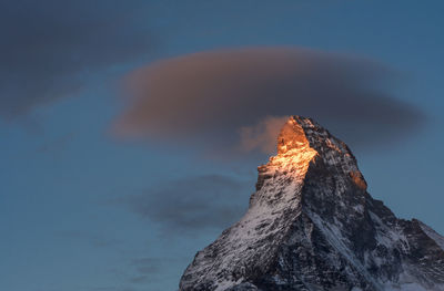 Low angle view of mountain against sky