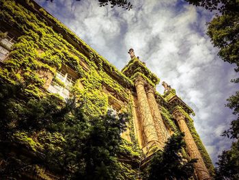 Low angle view of traditional building against sky