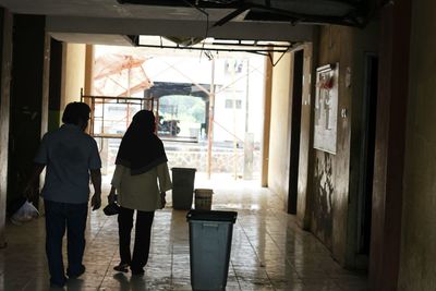 View of people standing in corridor