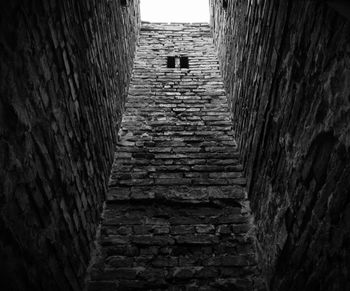 Low angle view of brick wall